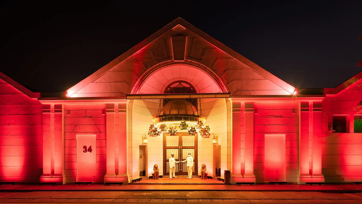 Bally's Casino Colombo entrance at night on McCallum Road, Colombo 01